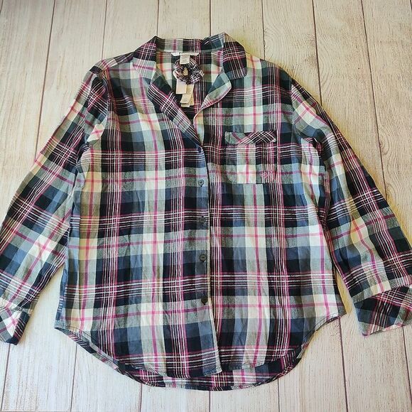 Victoria's Secret plaid long sleeve pajama top sz S - Picture 7 of 11